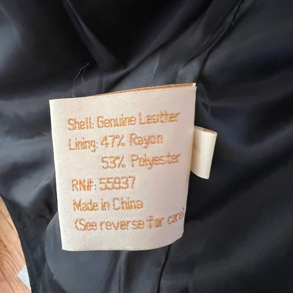 Newport Harbor Black Leather Jacket - Size Small - Picture 4 of 4